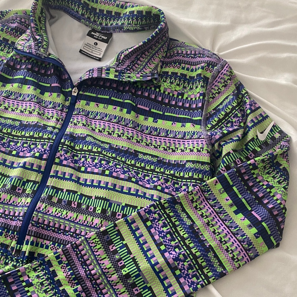 Nike Multicolor Patterned Varsity Jacket Size L - image 4